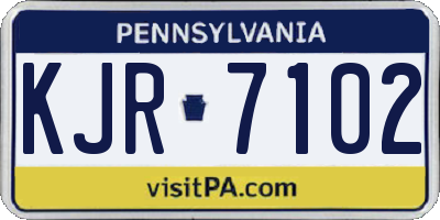 PA license plate KJR7102