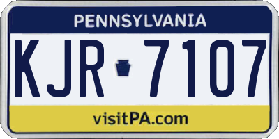PA license plate KJR7107
