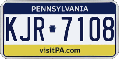 PA license plate KJR7108