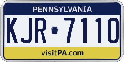 PA license plate KJR7110