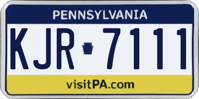 PA license plate KJR7111