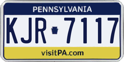 PA license plate KJR7117