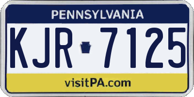 PA license plate KJR7125