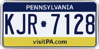 PA license plate KJR7128