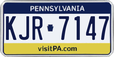 PA license plate KJR7147