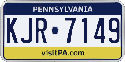 PA license plate KJR7149