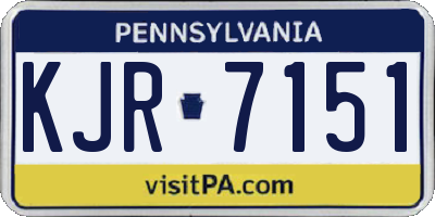 PA license plate KJR7151