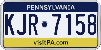 PA license plate KJR7158