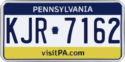 PA license plate KJR7162