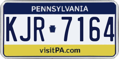 PA license plate KJR7164