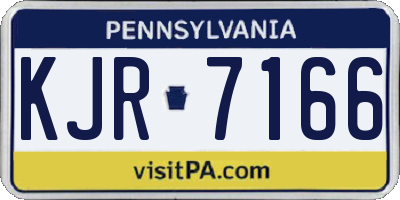 PA license plate KJR7166