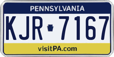 PA license plate KJR7167