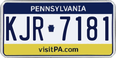 PA license plate KJR7181