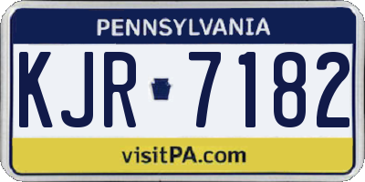 PA license plate KJR7182