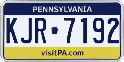 PA license plate KJR7192