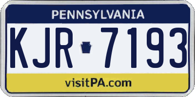 PA license plate KJR7193