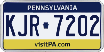 PA license plate KJR7202