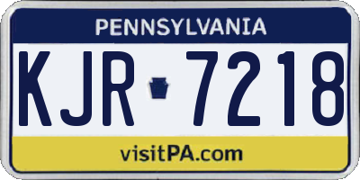PA license plate KJR7218