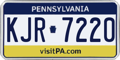 PA license plate KJR7220