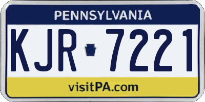 PA license plate KJR7221