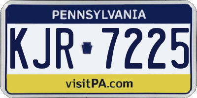 PA license plate KJR7225