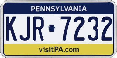 PA license plate KJR7232