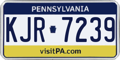 PA license plate KJR7239