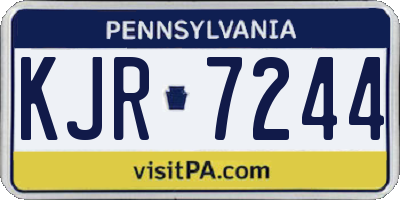 PA license plate KJR7244