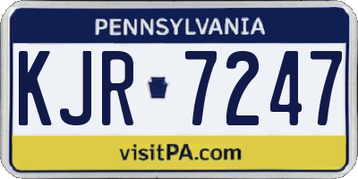 PA license plate KJR7247