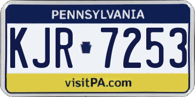 PA license plate KJR7253