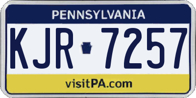 PA license plate KJR7257