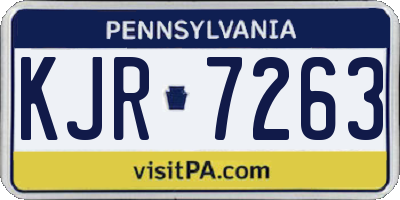 PA license plate KJR7263