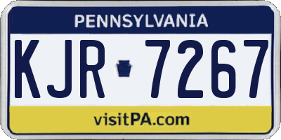 PA license plate KJR7267