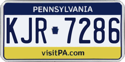 PA license plate KJR7286