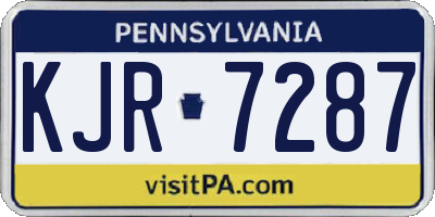 PA license plate KJR7287