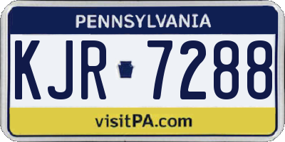 PA license plate KJR7288