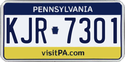 PA license plate KJR7301