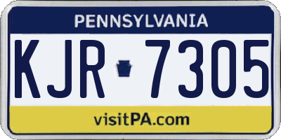 PA license plate KJR7305