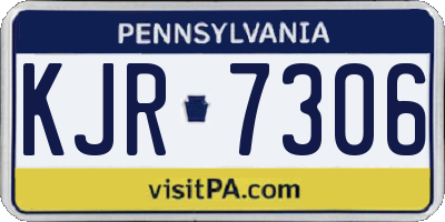 PA license plate KJR7306