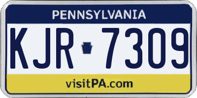 PA license plate KJR7309