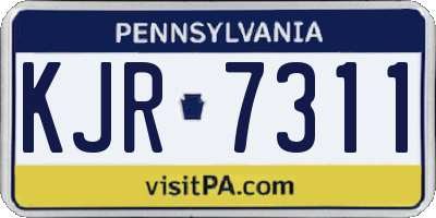 PA license plate KJR7311