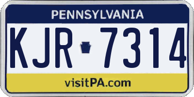 PA license plate KJR7314