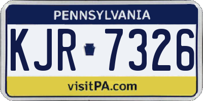PA license plate KJR7326