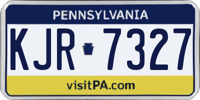 PA license plate KJR7327