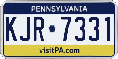 PA license plate KJR7331