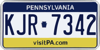 PA license plate KJR7342