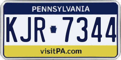 PA license plate KJR7344