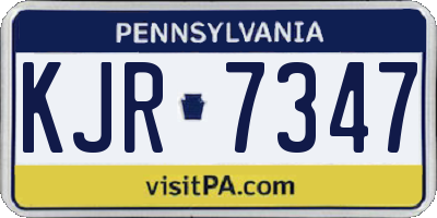 PA license plate KJR7347