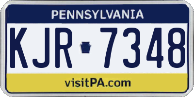 PA license plate KJR7348