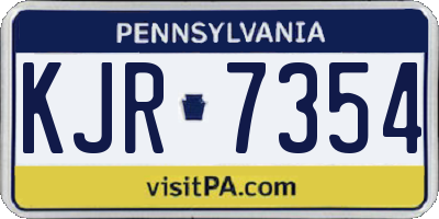 PA license plate KJR7354